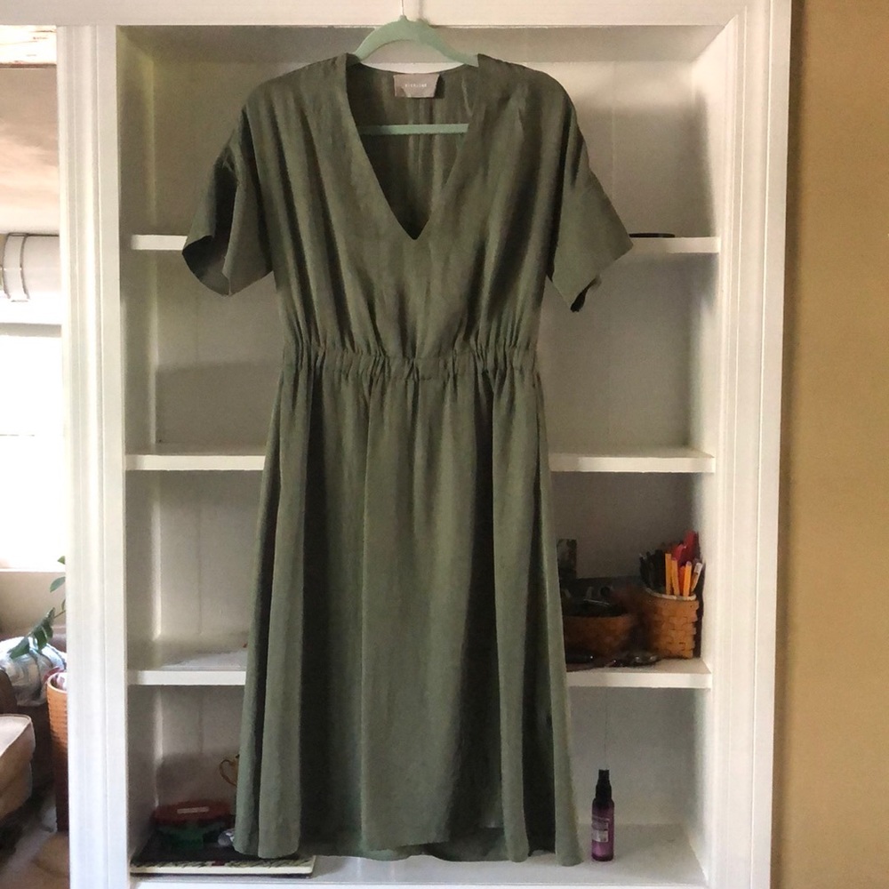 Everlane Japanese Goweave Dress Green